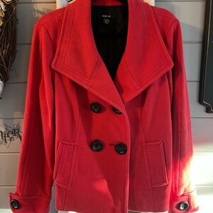 Style & Co. Red Pea Coat